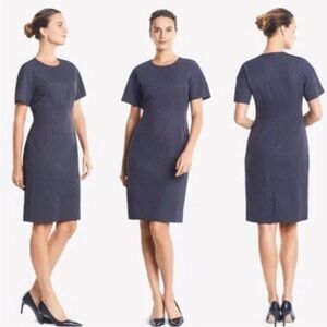 MM Lafleur The Gayle Dress Vine Jacquard Gray Blue 10